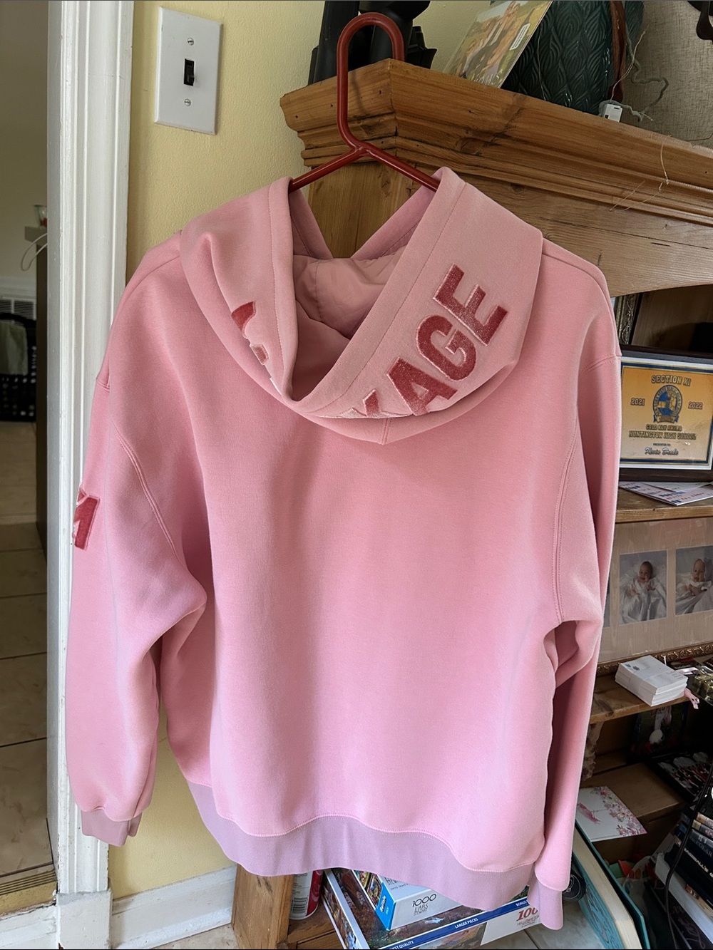 Mackage Kids Pink Hoodie with Red Logo Letters - Picture 5 of 5